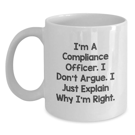 Compliance Officer Keepsake White Coffee Mug for Him Birthday Gift - Main