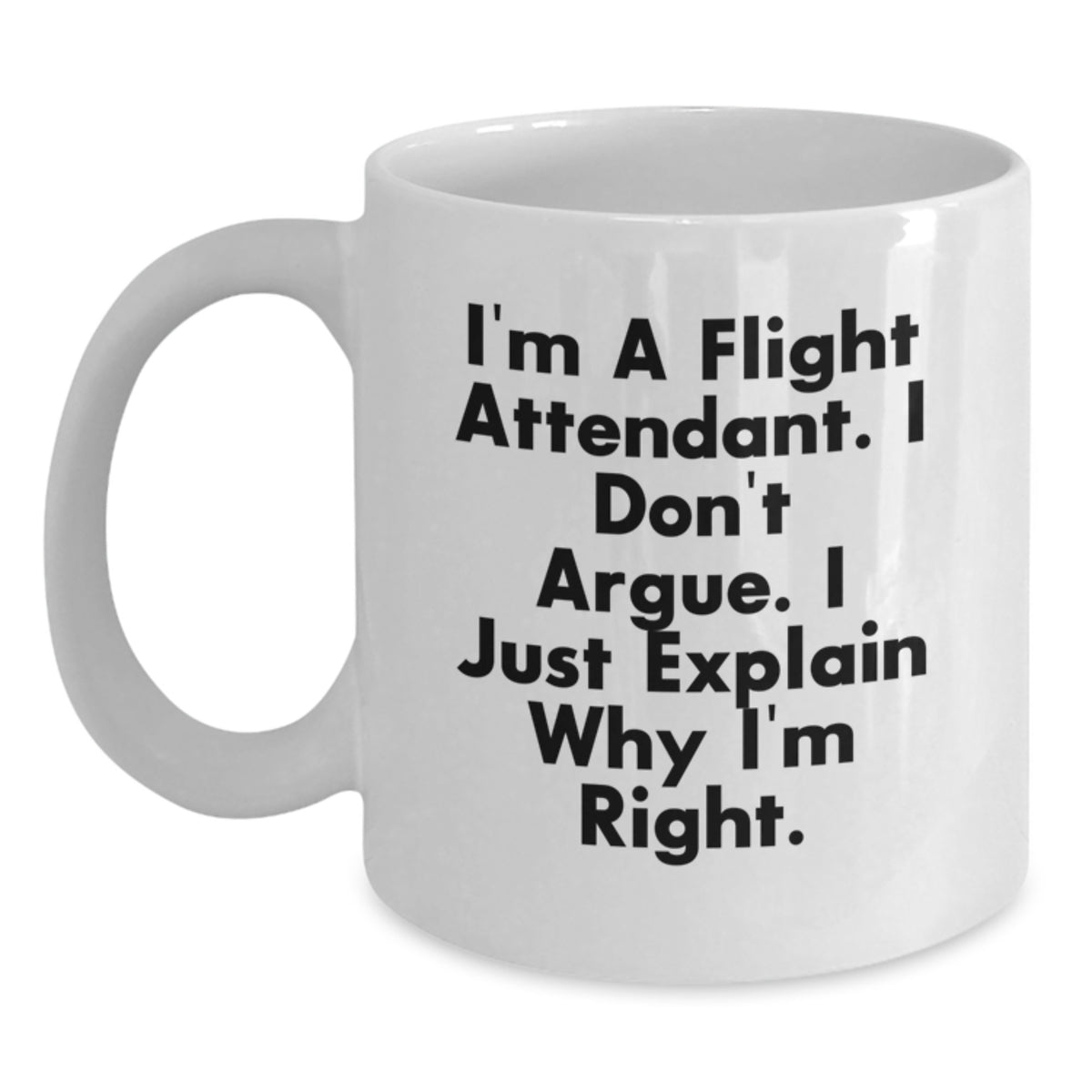 Christmas Gift for Her - Flight Attendant Quote Present White Coffee Mug - Main