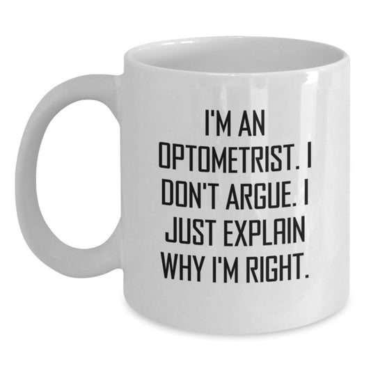 Birthday Gift for Her Optometrist White Coffee Mug Present Humorous - Main