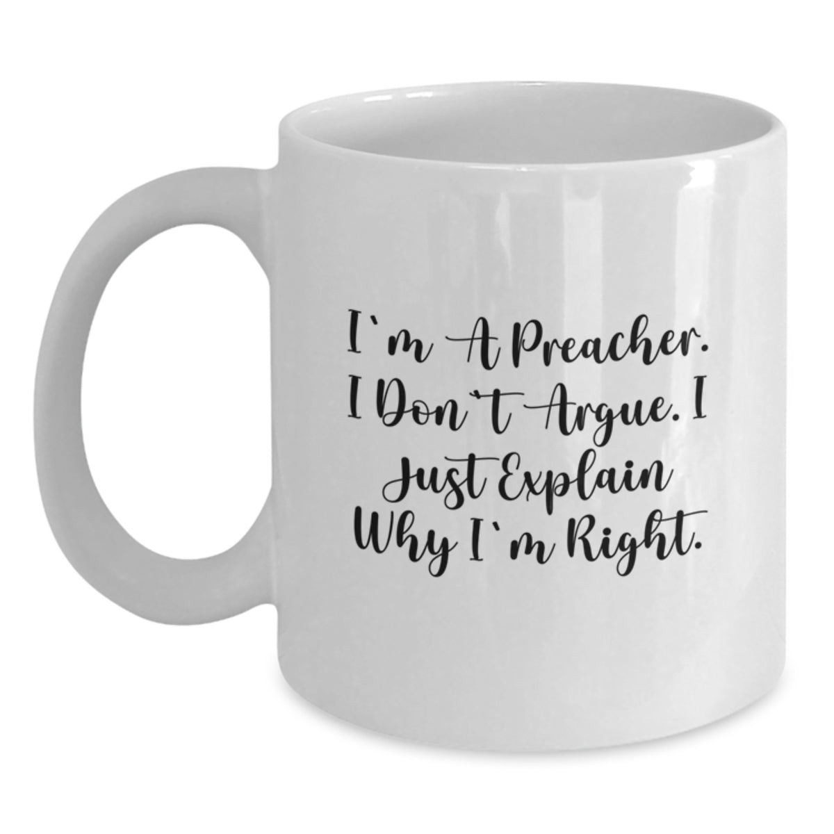 Christmas Gift for Her A Preacher's Confident Present - White Coffee Mug - Main