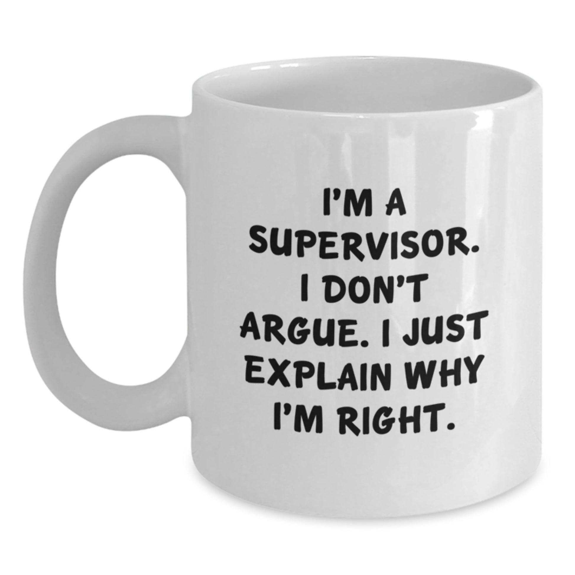 Funny White Coffee Mug for Supervisor Gifts from Friends Graduation Unique Present Ideas - Main