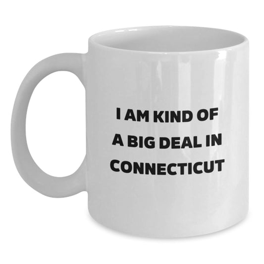 Connecticut Gifts from Friends Funny Quote White Coffee Mug, Unique Birthday Unique Gifts for Women, Men, Family, Coworkers, and Connecticut Lovers - Main