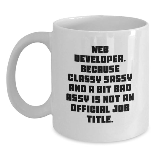 Birthday Gift Web Developer White Coffee Mug for Her – Present - Main