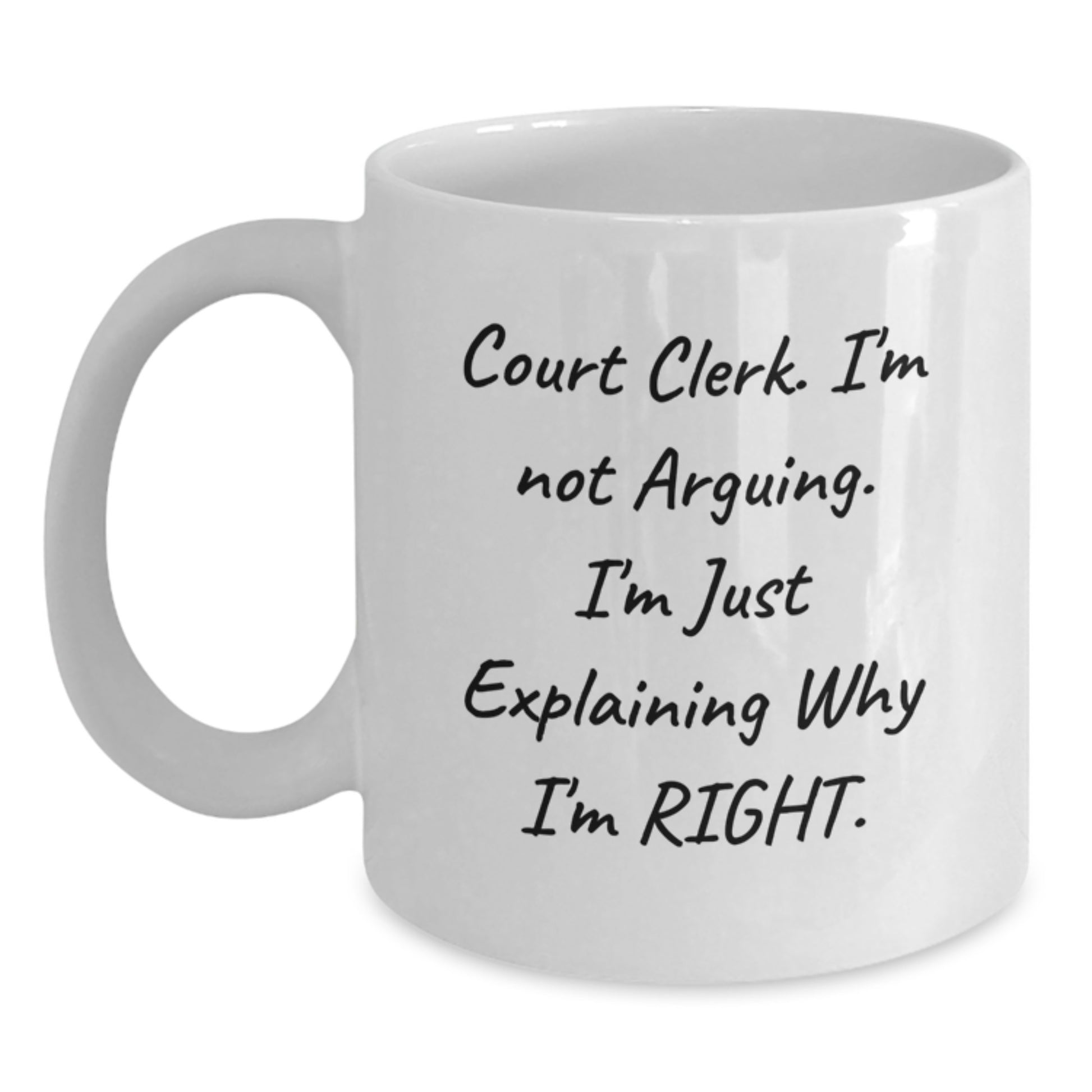 Funny Court Clerk Gifts from Friends to Court Clerks, White Coffee Mug for Court Clerks on Christmas Unique Gifts - Main