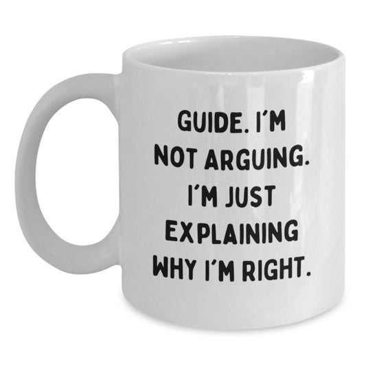 Funny Guide Gifts for Men, Funny White Coffee Mug, Guide Enthusiast Gifts, Gifts from Men to Guide Enthusiasts on Christmas Unique Gifts Day - Main
