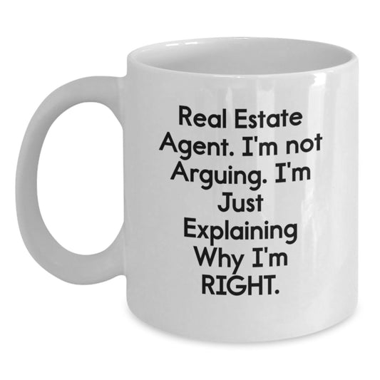 Funny Real Estate Agent Gifts from Family, Unique White Coffee Mugs for Real Estate Agent, Mother's Day Unique White Coffee Mugs - Main