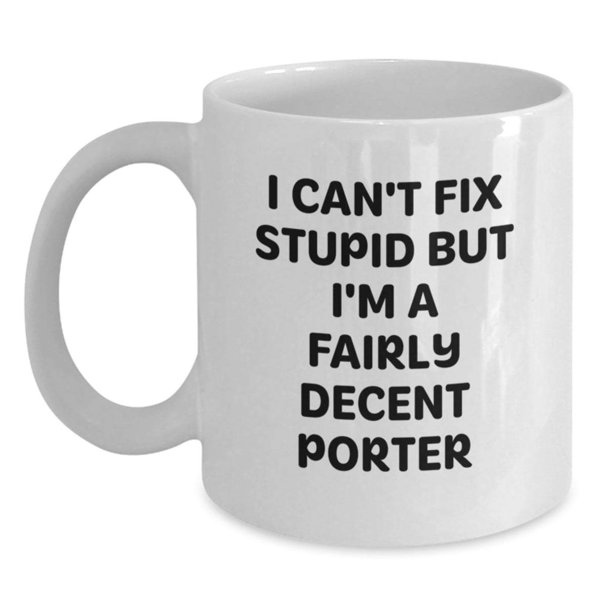 Porter White Coffee Mug Ceramic 11oz Keepsake for Him – Christmas Gift - Main