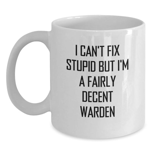 Warden Keepsake White Coffee Mug for Him Christmas Gift - Main