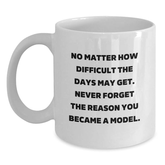 Funny Model White Coffee Mugs Gifts from Friends for Model, Graduation Unique Gifts, Inspirational Quote - Main
