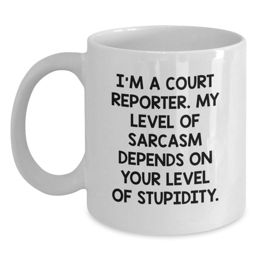 Funny Court Reporter Gifts for Court Reporter Men White Coffee Mug, Gifts from Friends for Graduation Unique Gifts - Main