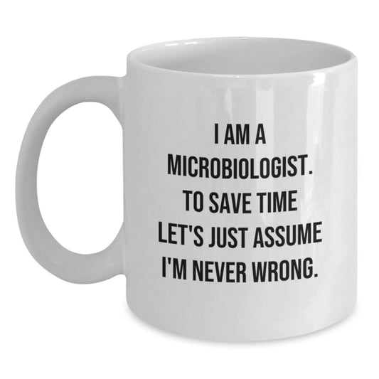 Funny Microbiologist White Coffee Mug Gifts for Graduation from Friends - Main