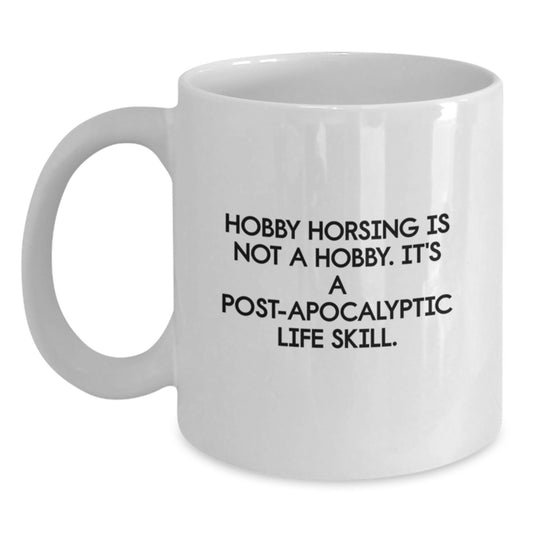 Hobby Horsing Gifts from Friends for Men, White Coffee Mug, Funny Quote - Main