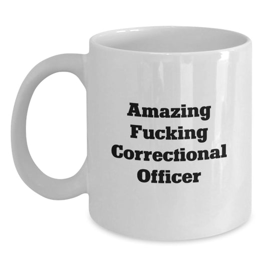 Funny Correctional Officer Gifts from Friends, Gifts for Correctional Officer Birthday, Amazing Quote White Coffee Mug, 11oz/15oz Ceramic Microwave Dishwasher Safe - Main