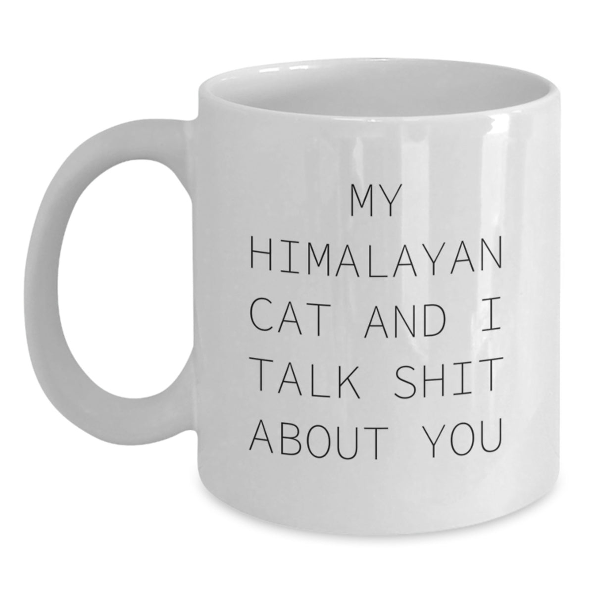 Funny Himalayan Cat White Coffee Mugs Gifts from Friends for Family and Coworkers - My Himalayan Cat And I Talk Shit About You - Main