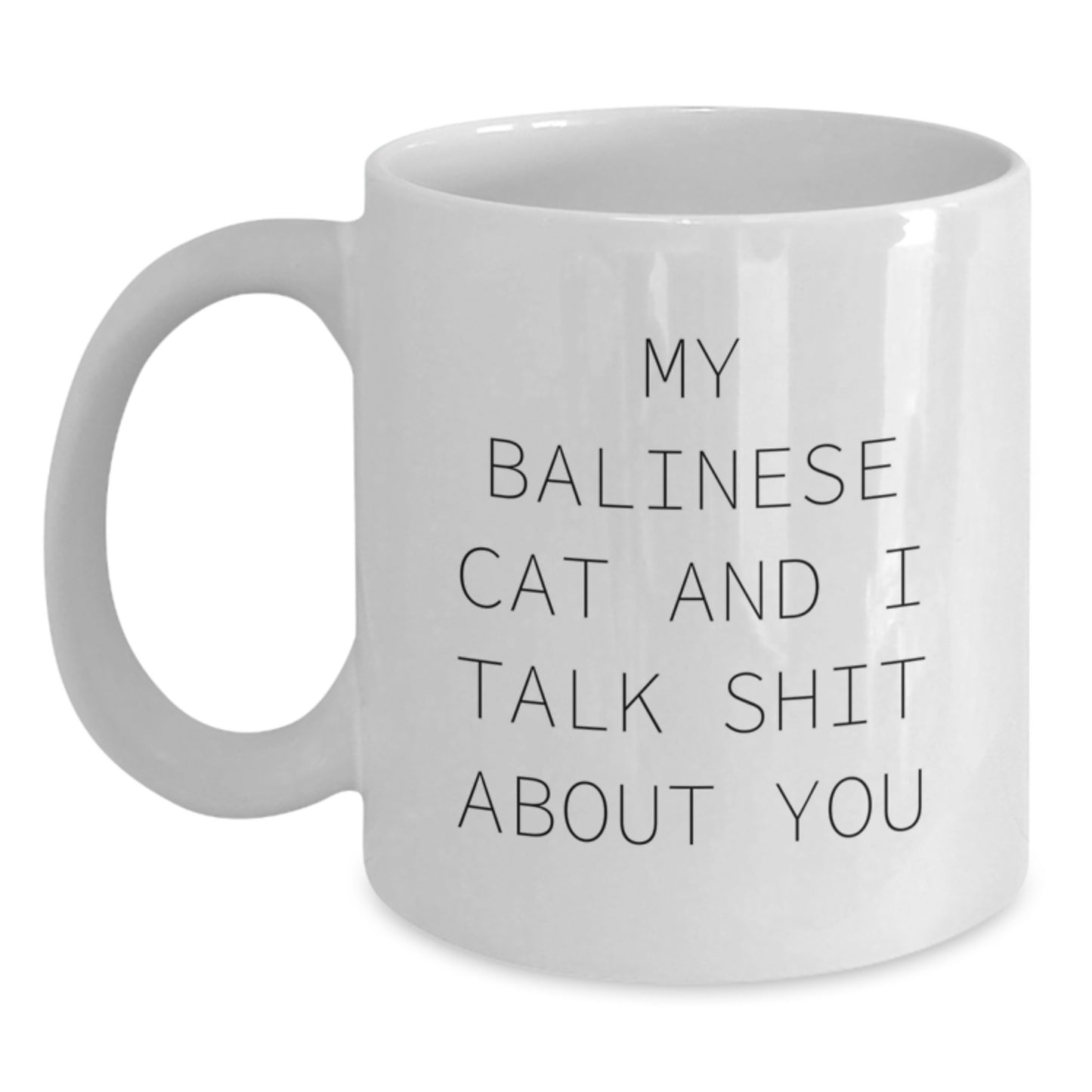 Funny Balinese Cat White Coffee Mug Gifts from Friends for Birthday Unique - Main