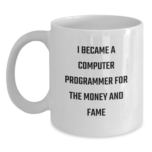 Funny Computer Programmer White Coffee Mug - Gifts for Computer Programmer Friends and Family, Birthday Unique Gifts from Men to Women, White Coffee Mug for Computer Programmer Enthusiasts - Main