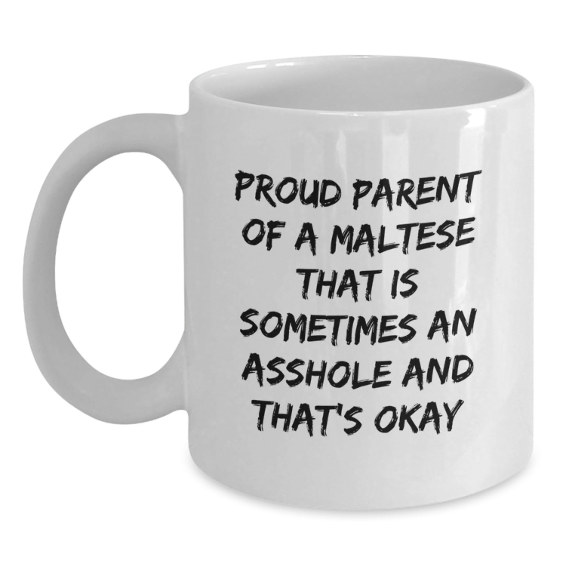 Funny Maltese Dog Gifts for Maltese Dog Lovers - Proud Parent White Coffee Mug, Birthday Unique Gifts from Friends to Family - Main