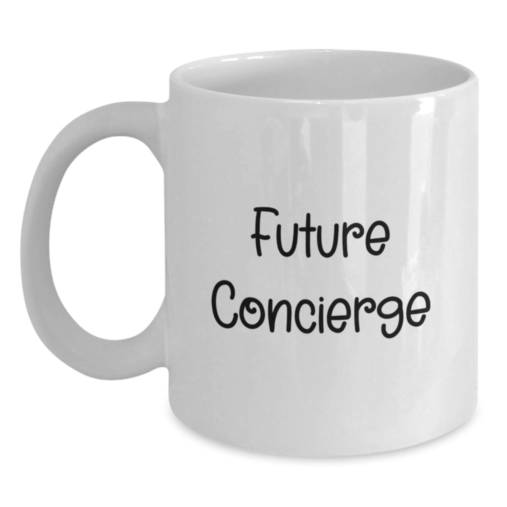 Funny Future Concierge Gifts for Men, White Coffee Mug, Christmas Unique Gifts from Friends, Family, or Coworkers - Main