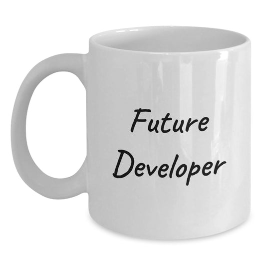 Funny Future Developer Gifts from Friends for Birthday - White Coffee Mug - Main