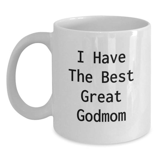 Funny Godmom Quotes on White Coffee Mugs, Graduation Unique Gifts from Family to Godmom - Main
