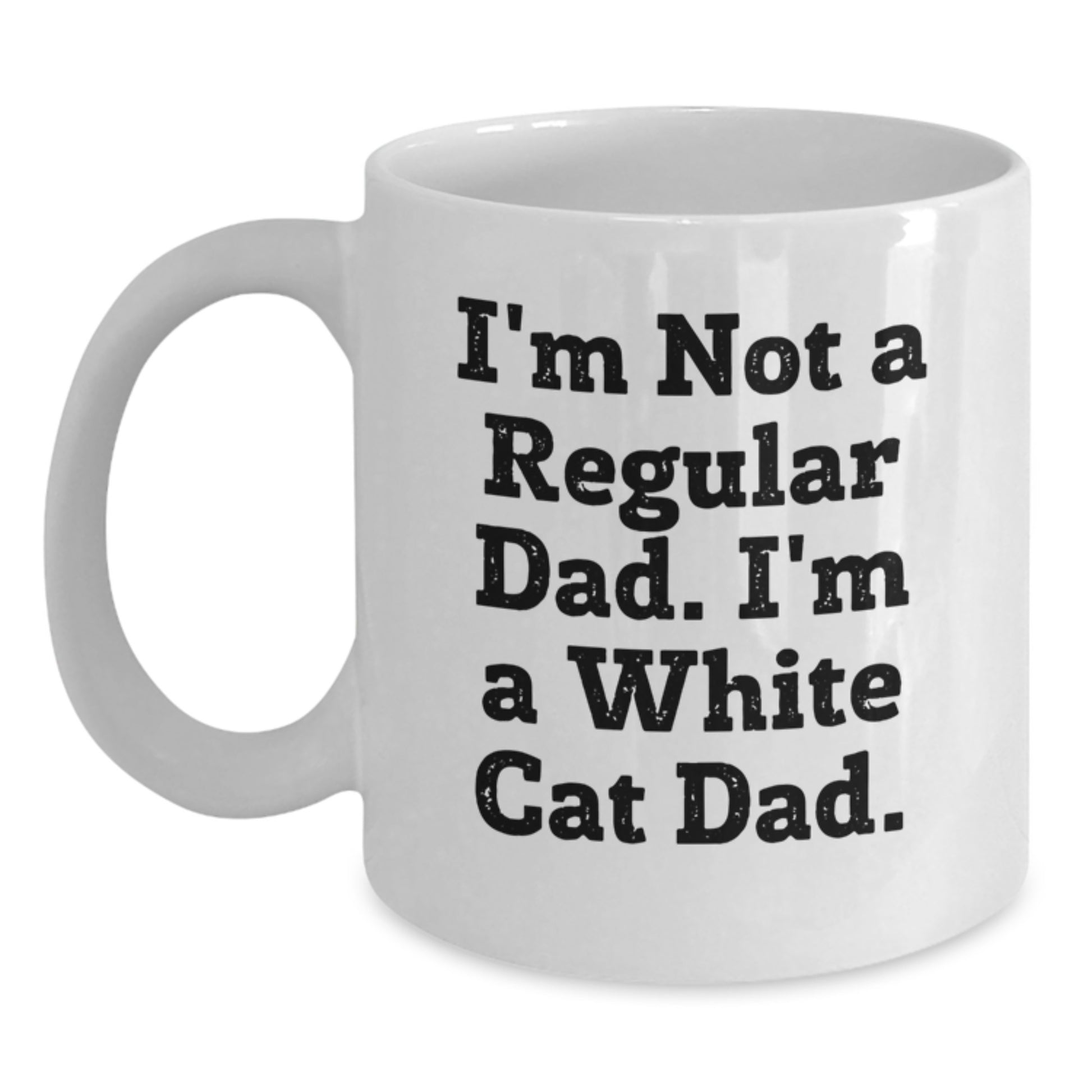 White Cat Dad Funny Coffee Mugs Gifts from Dad to White Cat Lover, White Cat Enthusiast Christmas Unique Presents - Main
