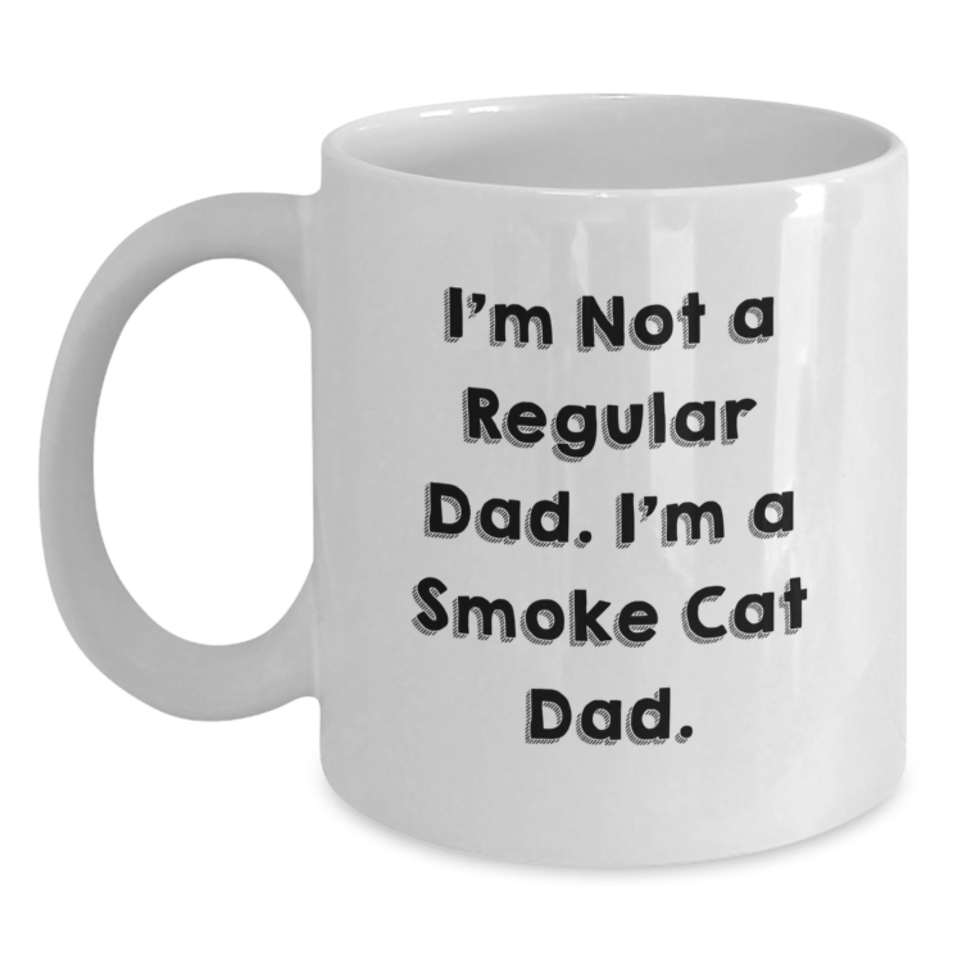 Funny Smoke Cat Dad Gift White Coffee Mug for Men Women Friends Family Christmas Memorable Presents - Main