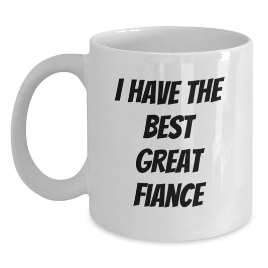 Funny Fiance Gifts from Best Friends, Great White Coffee Mug for Birthday Unique Gifts to Fiance - Main