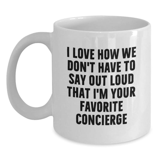 Christmas Concierge Gifts from Friends, Funny White Coffee Mug, Unique White Coffee Mug Gifts for Concierge - Main