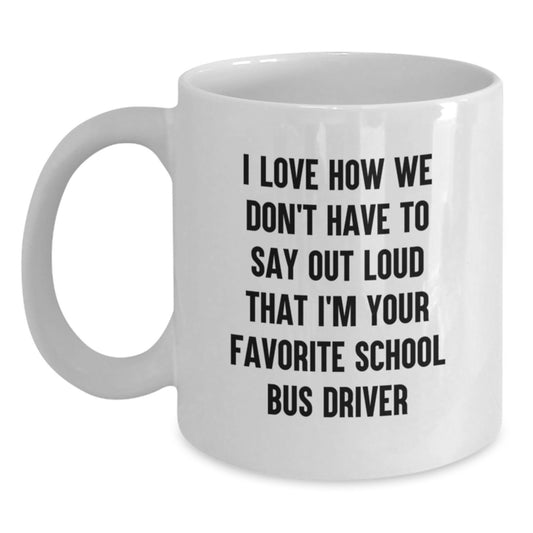 Funny School Bus Driver Gifts, White Coffee Mug for Christmas Unique Presents from Men to Friends, Family, Coworkers, or Women for School Bus Driver - Main