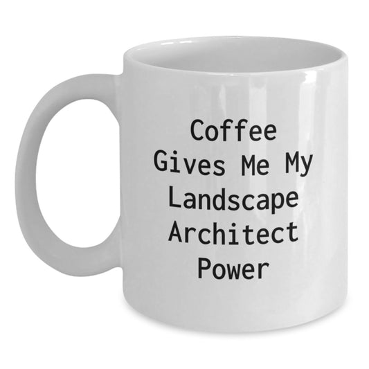 Funny Landscape Architect White Coffee Mug, Gifts from Men to Landscape Architect, Coffee Gives Me My Landscape Architect Power, Unique Christmas Unique Gifts - Main