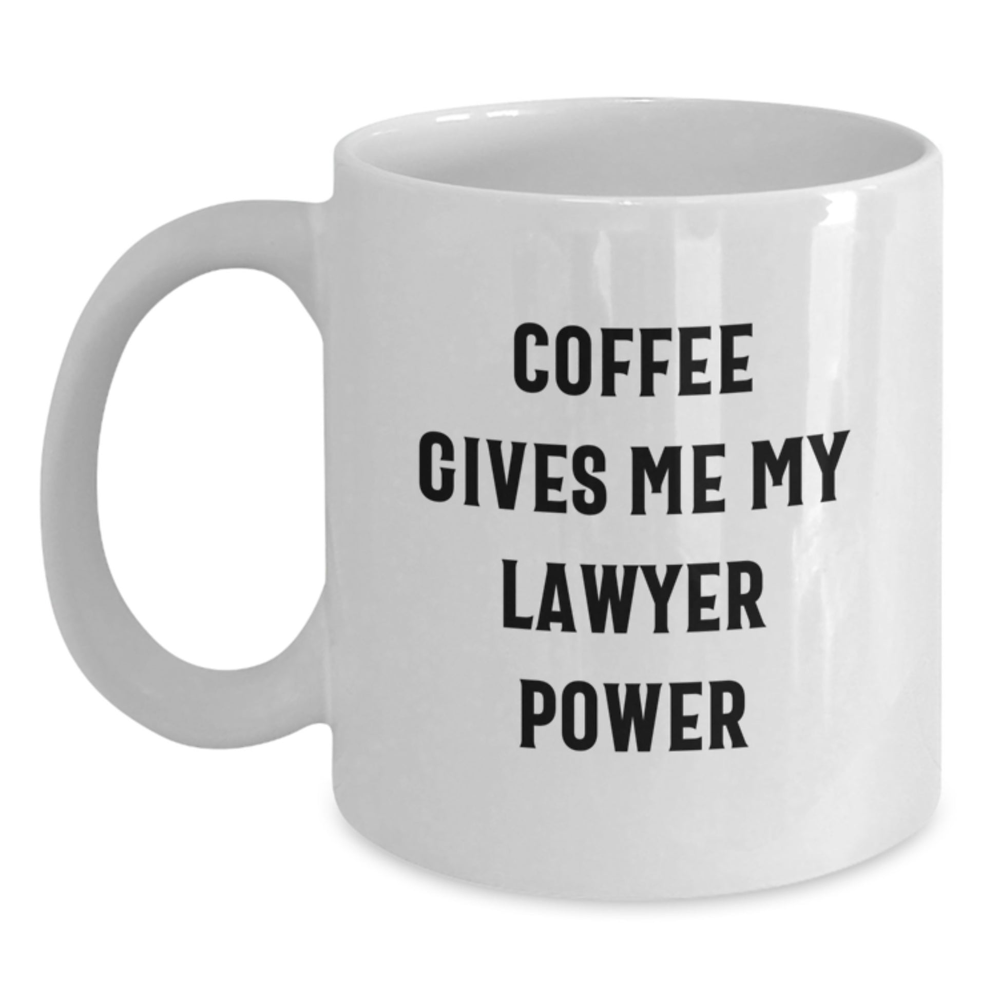Funny Lawyer Gifts for Men from Friends, Coffee Gives Me My Lawyer Power White Coffee Mug, Christmas Unique Presents - Main