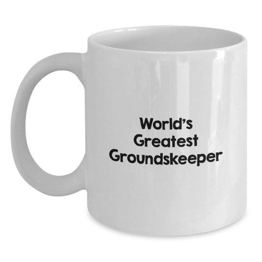 Funny groundskeeper Gifts, World's Greatest groundskeeper Coffee Mug for Dad, Unique White Coffee Mugs for Father's Day - Main
