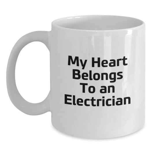 Funny Electrician Gifts from Friends, Women, and Family - Unique White Coffee Mug for Electrician Men and Women, Graduation Unique Gifts - Main
