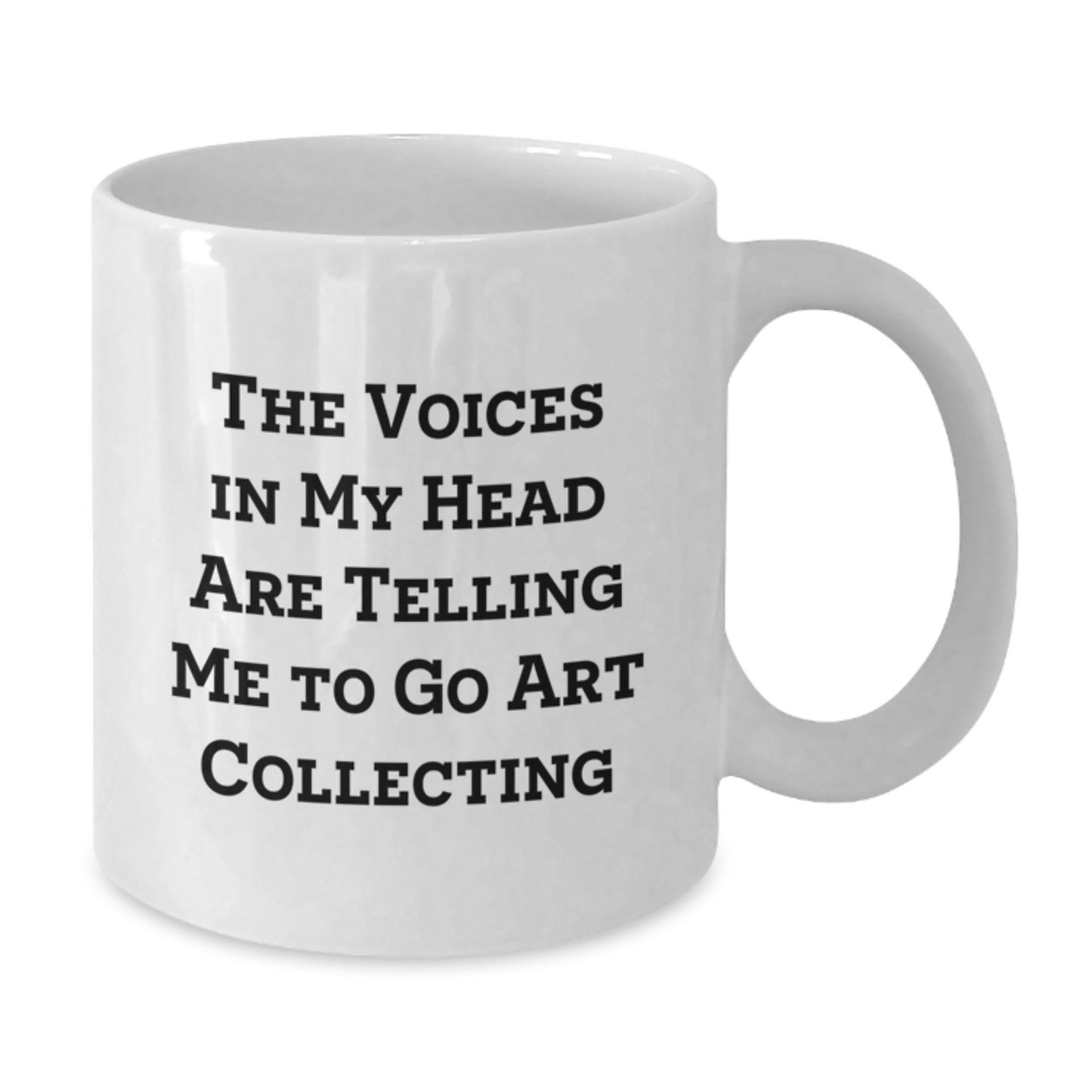 Funny Art Collecting Gifts for Art Lovers, Graduation Unique Art Collecting Mugs from Friends, White Coffee Mug with The Voices In My Head Are Telling Me To Go Art Collecting Quote - Additional