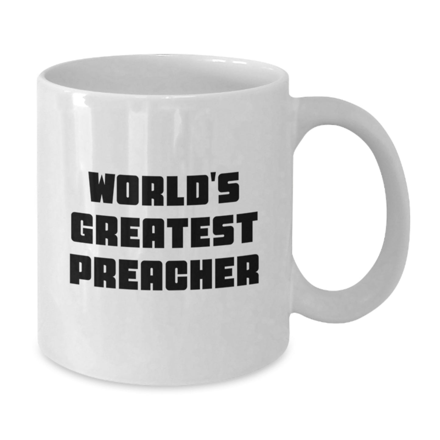 Funny Preacher Gifts from Friends, 'World's Greatest Preacher' White Coffee Mug for Dad on Father's Day - Additional