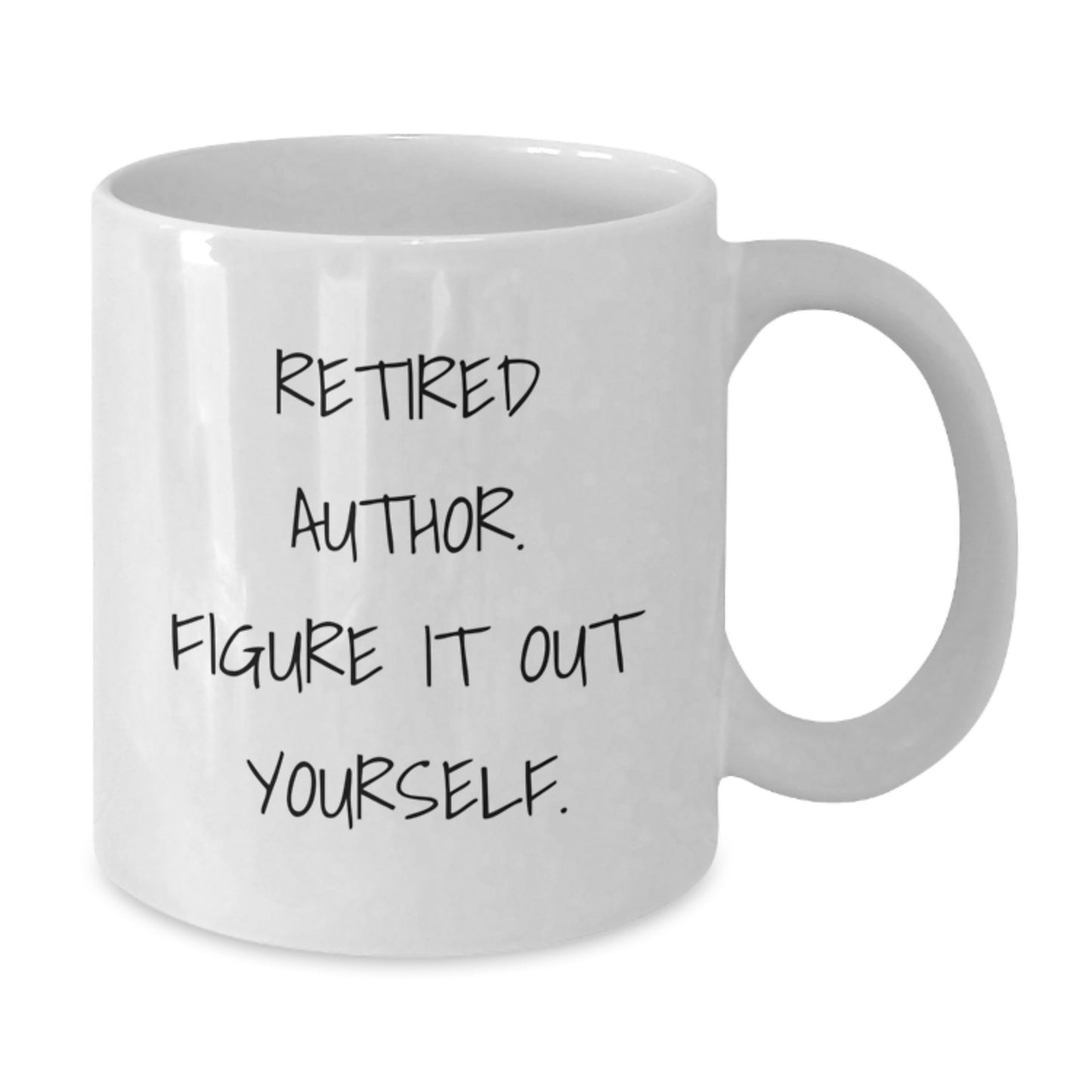Funny Author Gifts for Friends from Women, White Coffee Mug with 'Retired Author. Figure It Out Yourself.' Quote, Christmas Unique Gifts - Additional