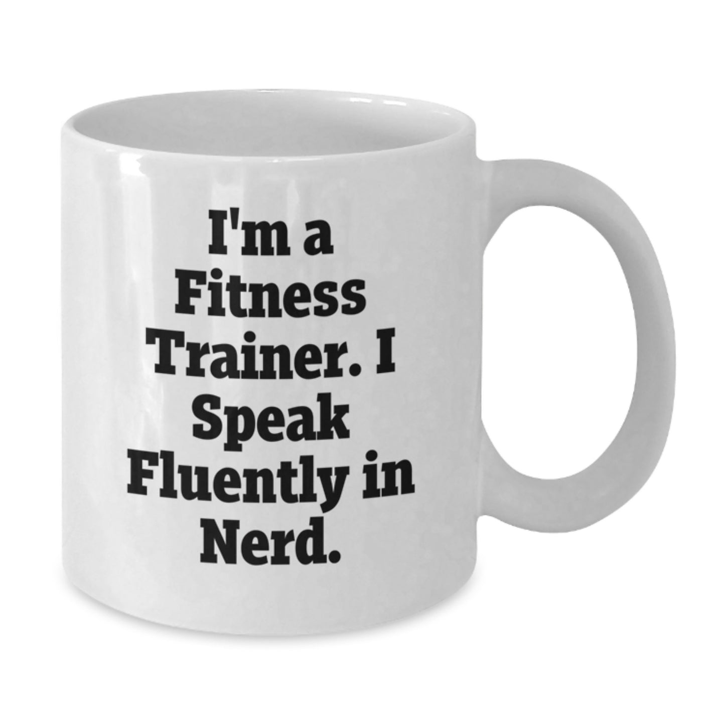Funny Fitness Trainer Gifts from Friends, White Coffee Mug for Fitness Trainers, 'I Speak Fluently In genius.' Christmas Unique - Additional