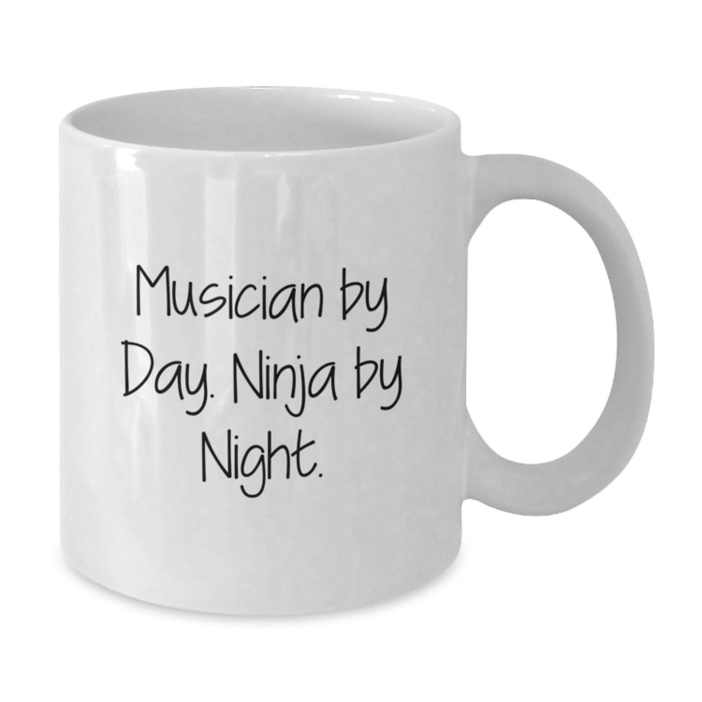 Funny Musician Gifts from Friends - Musician White Coffee Mug - 'Musician By Day. Ninja By Night.' for Musician Men, Women, Friends, Coworkers, Family - Additional