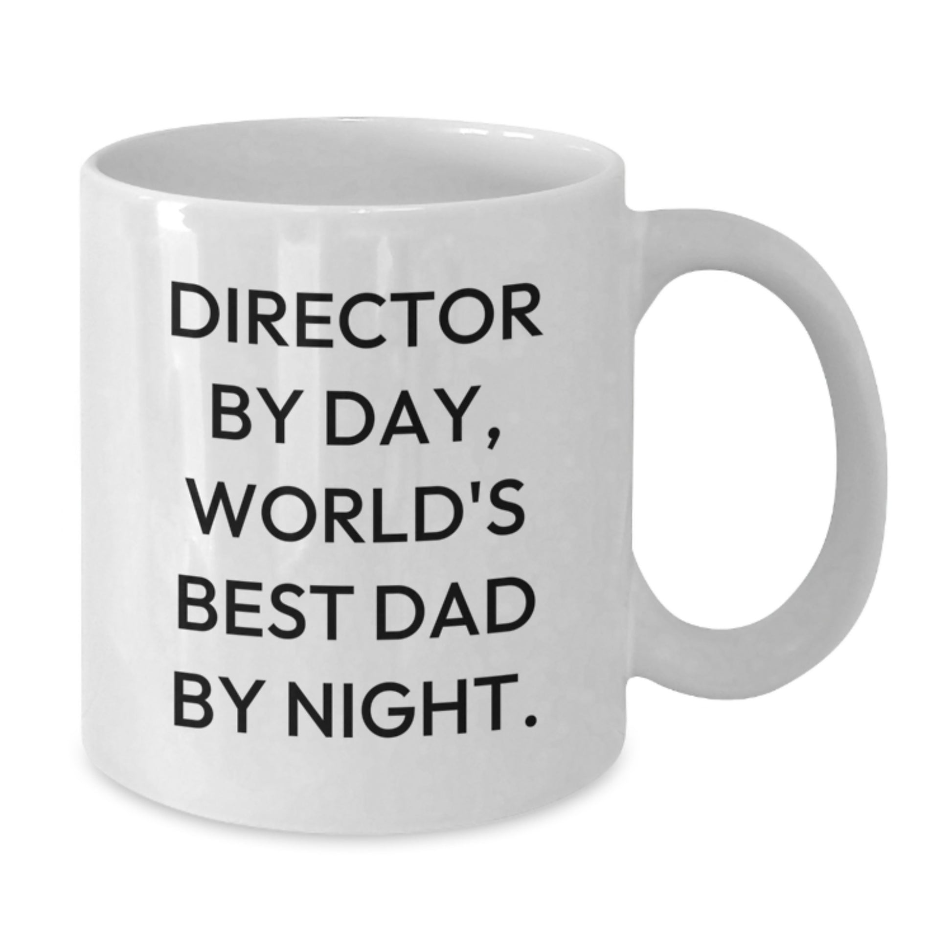 Funny Director Gifts from Men to Director Friends - Director By Day World's Best Dad By Night White Coffee Mug - Additional