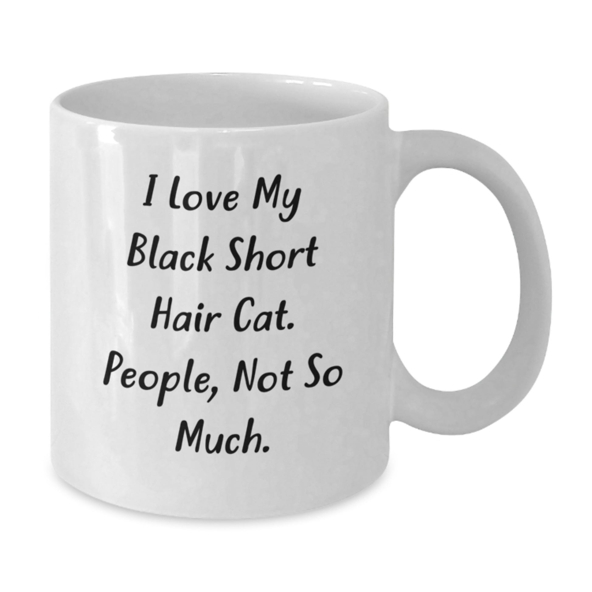 Black Short Hair Cat Lover Funny White Coffee Mug Gifts from Men to Family at Christmas - Additional
