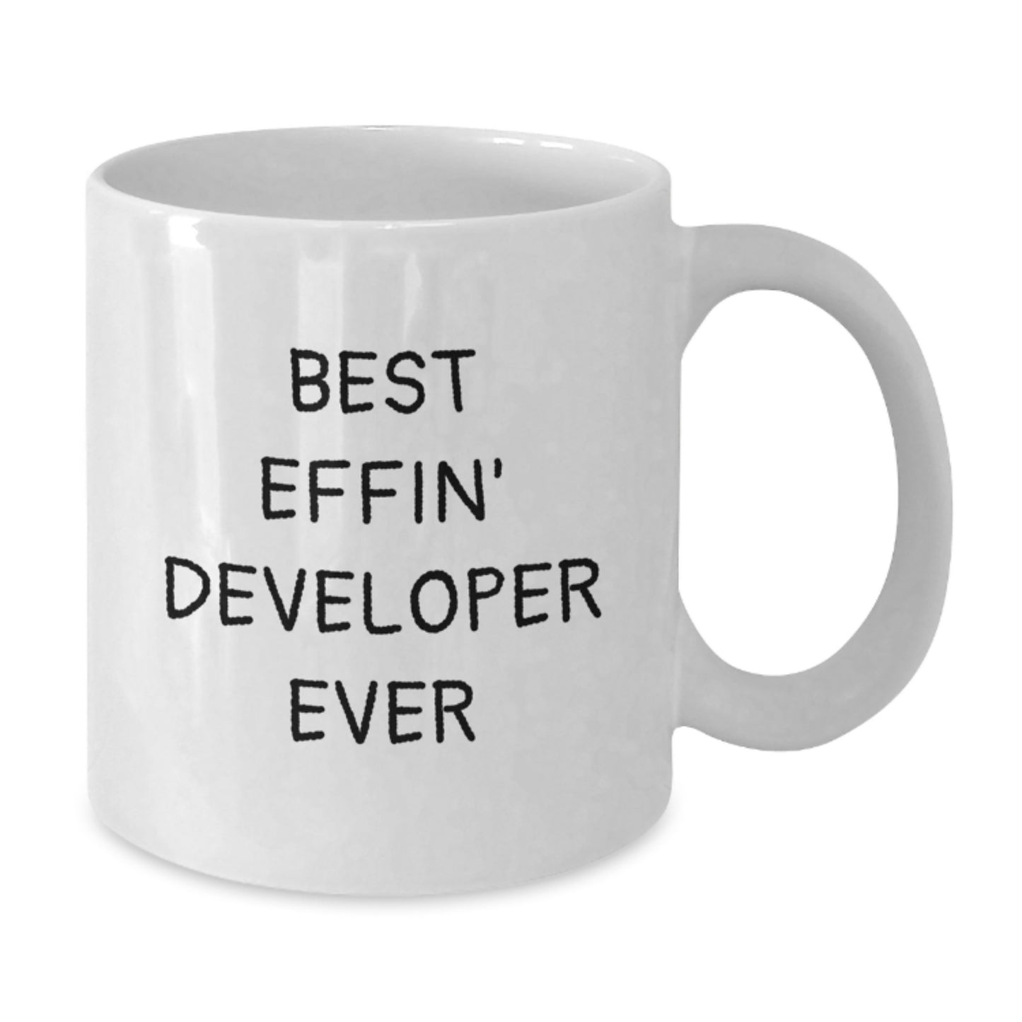 Funny Developer Gifts for Him, White Coffee Mug, Best 'Effin' Developer Ever - Additional