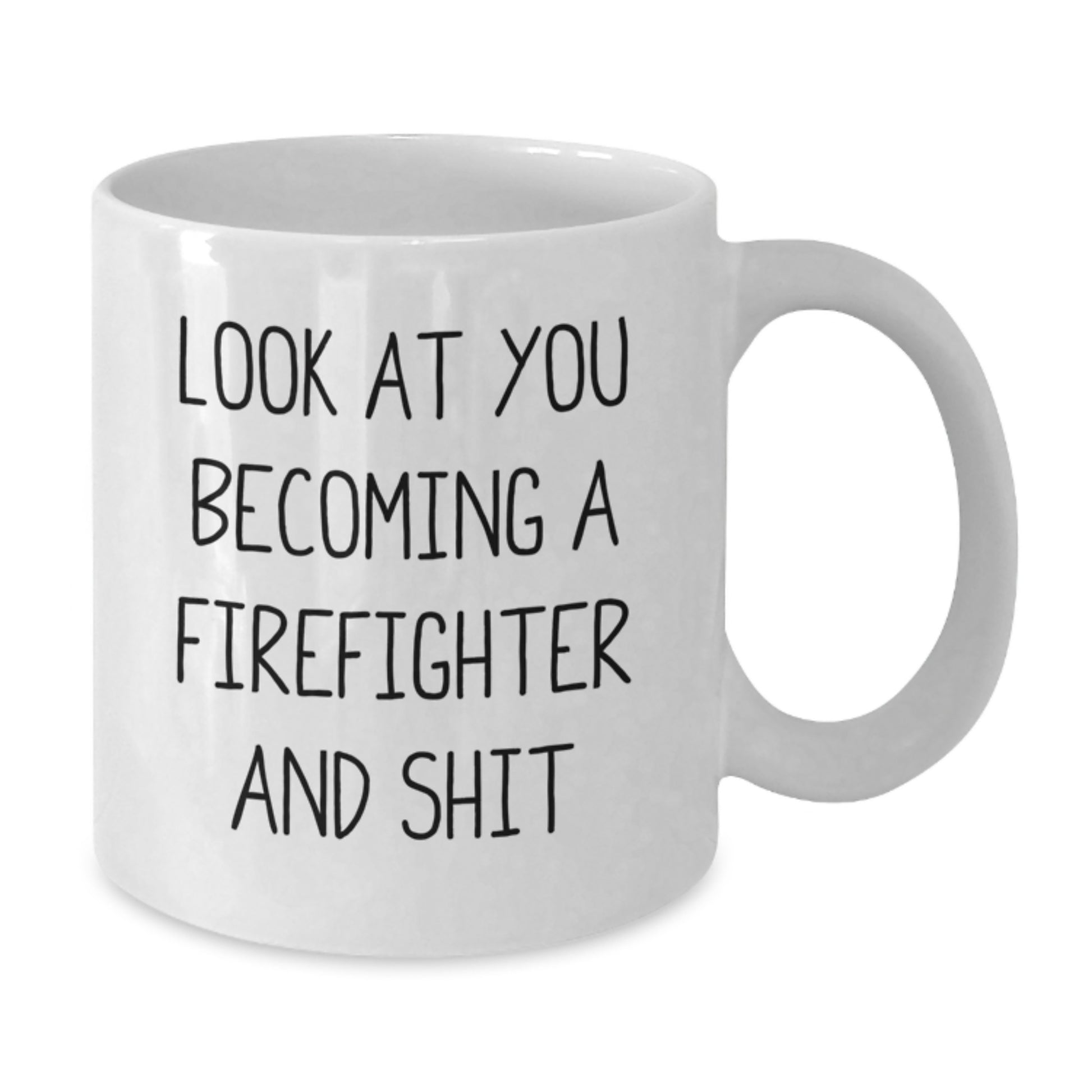 Funny Firefighter White Coffee Mug Gifts from Friends for Firefighter Men, Christmas Unique Mug, White Ceramic - Additional