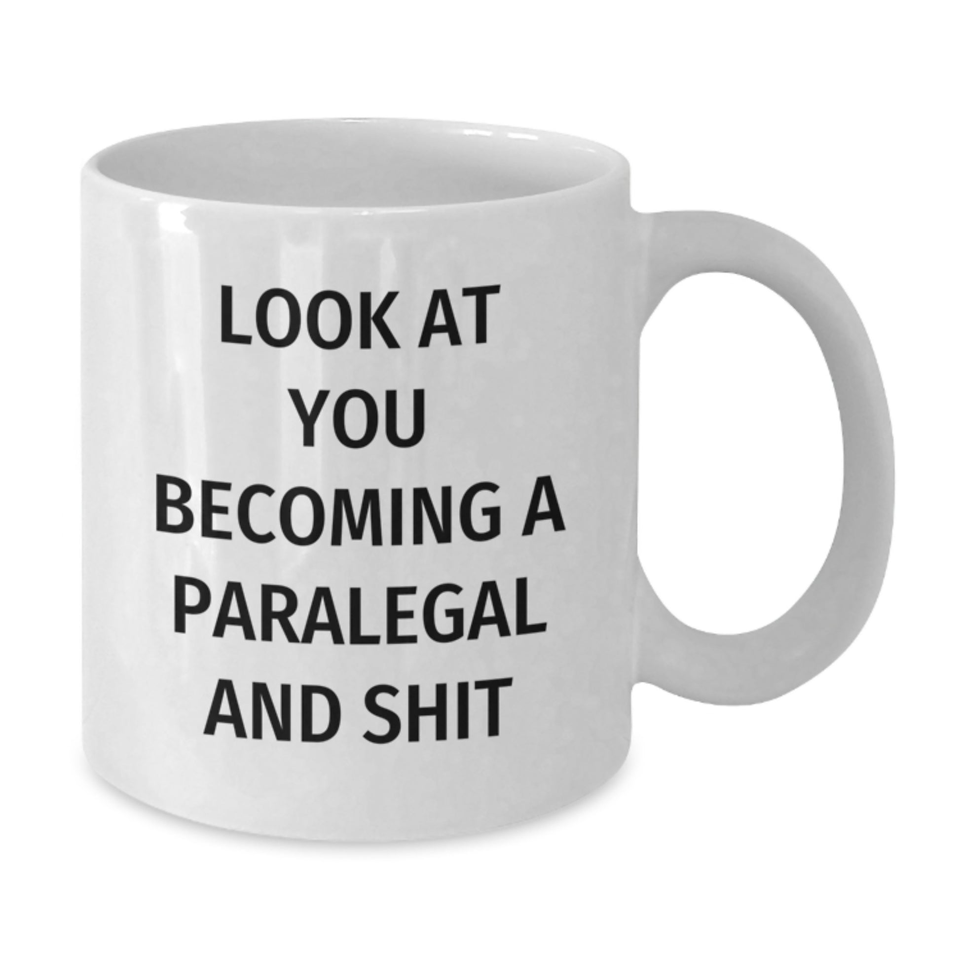 Funny Paralegal Gifts, White Coffee Mug for Paralegal, Look At You Becoming A Paralegal And Shit - Valentine's Unique Gifts from Friends - Additional