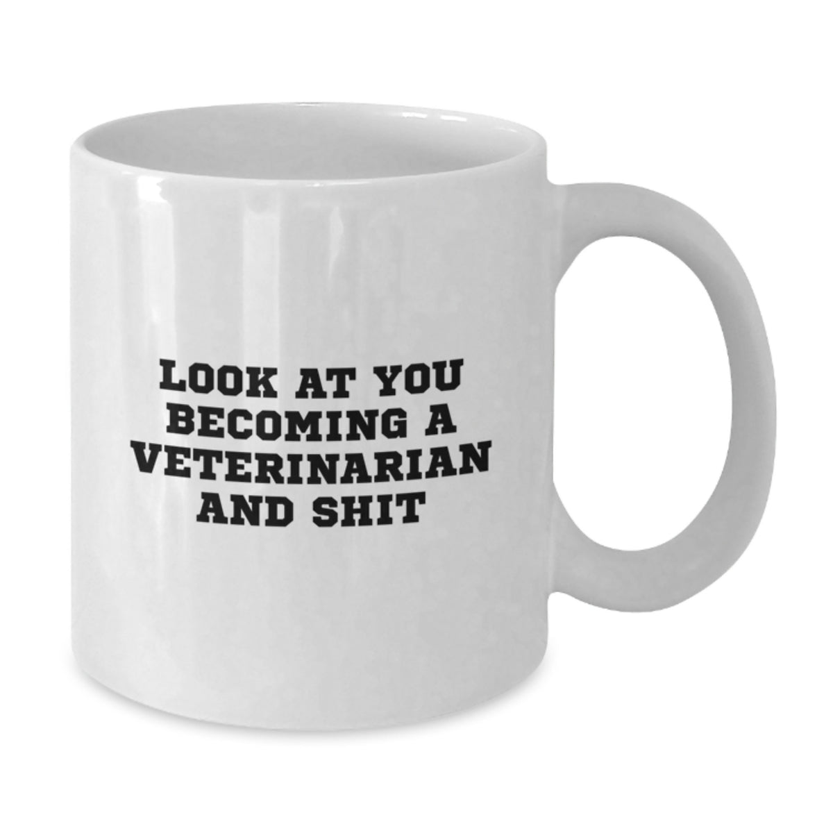 Funny Veterinarian White Coffee Mug Gifts from Family and Friends, Unique Mother's Day Unique, White Coffee Mug, 'Look At You Becoming A Veterinarian And Shit' - Additional