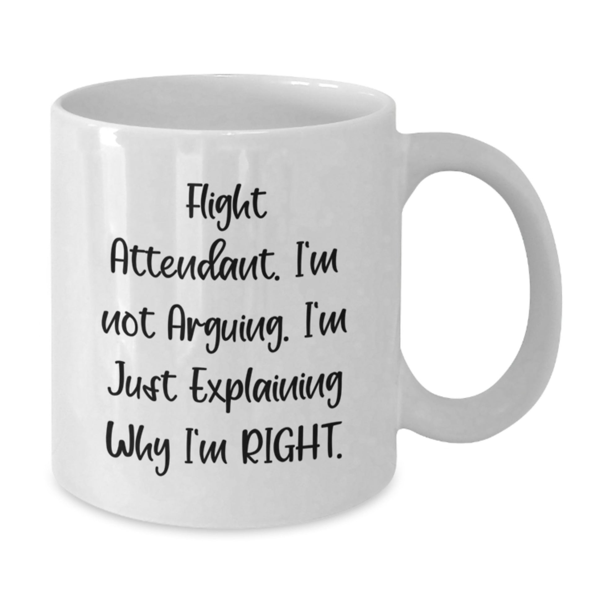 Funny Flight Attendant Gifts from Men to Friends and Family - White Coffee Mug - Christmas Unique Gift for Flight Attendant Crew Members - Additional
