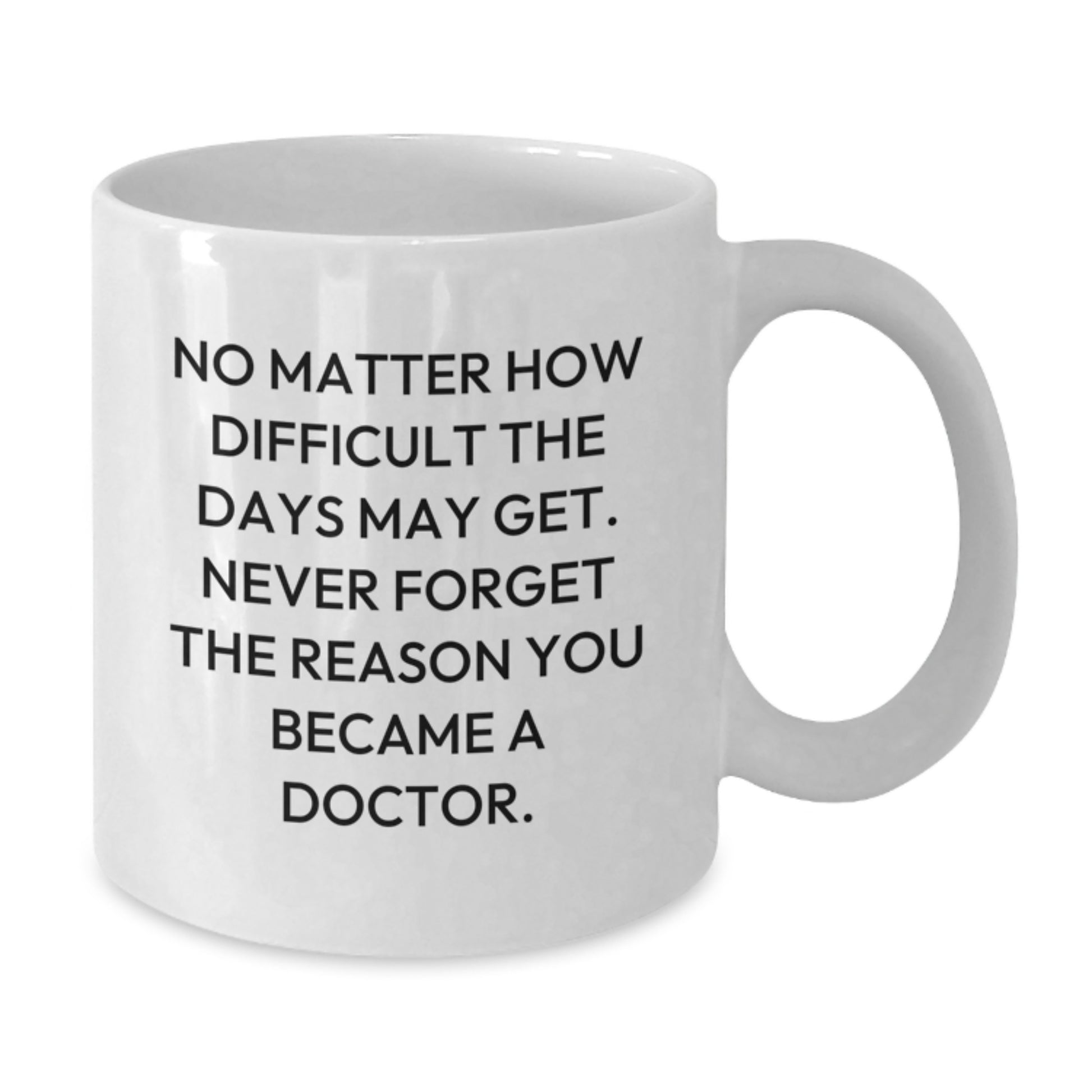 Inspirational Gifts from Family to Doctor Friends, Unique White Coffee Mug for Graduation Celebration, No Matter How Difficult The Days May Get. - Additional