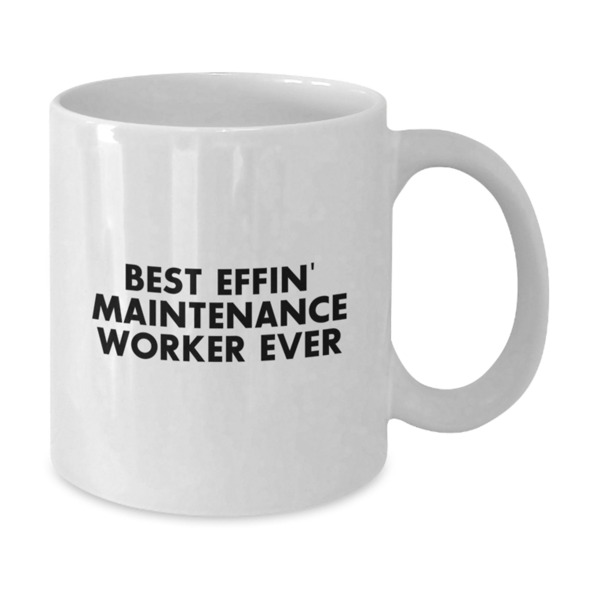 Funny Maintenance Worker Gifts from Friends for Men White Coffee Mug Best Effin' Maintenance Worker Ever Christmas Unique - Additional