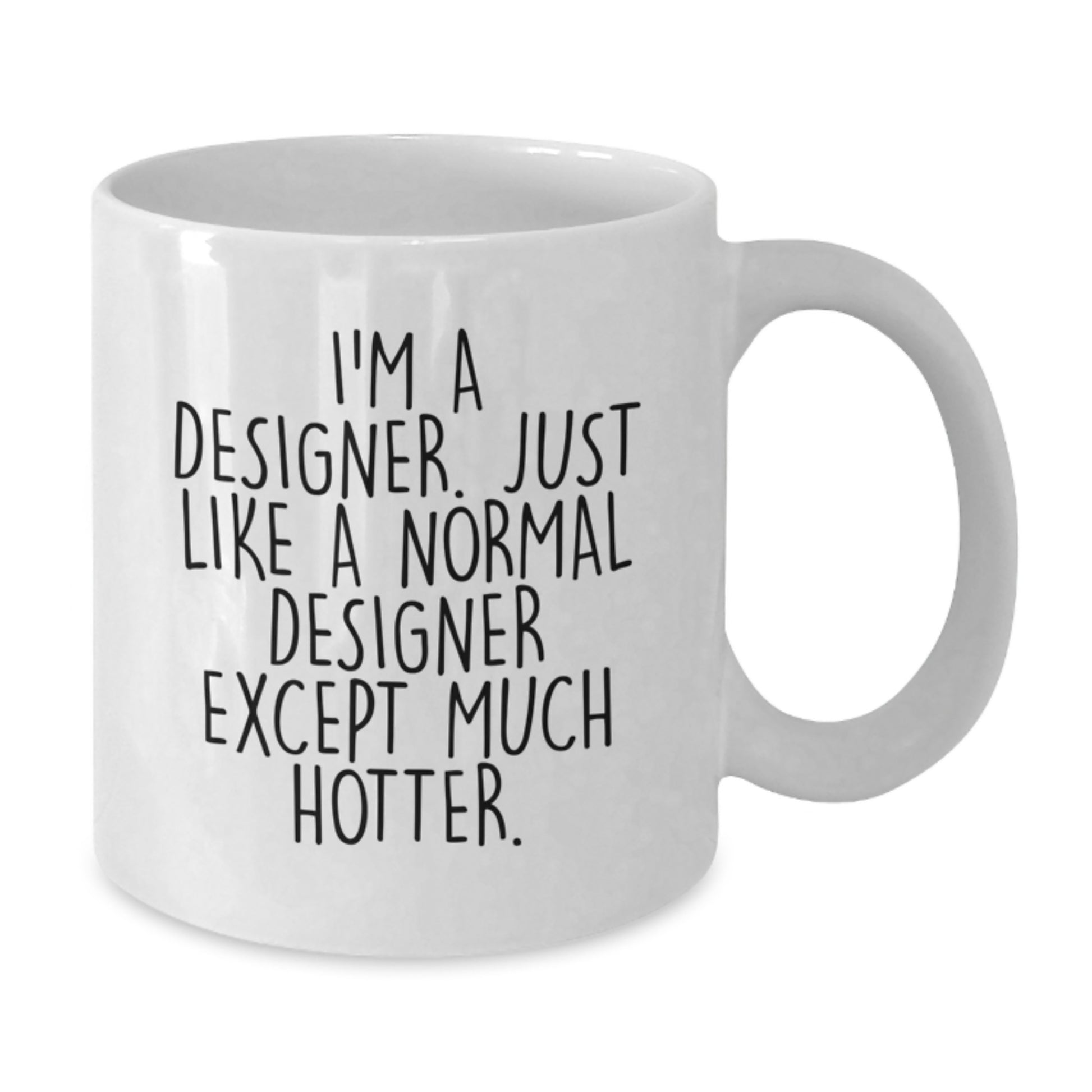 Funny Designer Gifts from Friends for Dad - White Coffee Mug, 'I'm A Designer. Just Like A Normal Designer Except Much Hotter.' - Additional