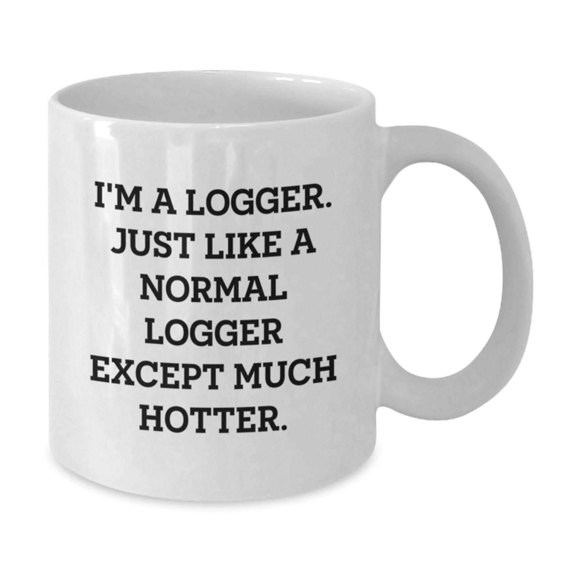 Funny Logger Gifts, White Coffee Mug for Birthday, 'I'm A Logger' Quote - Additional
