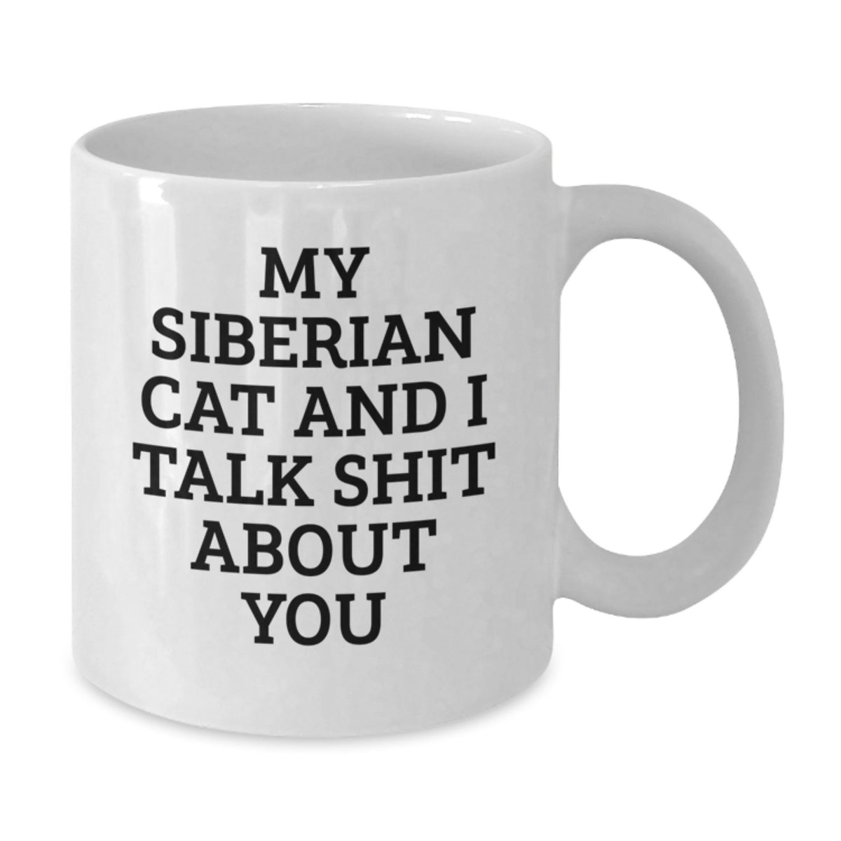 Siberian Cat Lover Funny Birthday Unique Gifts from Friends for Men White Coffee Mug - 'My Siberian Cat And I Talk Shit About You, Birthday Unique Gifts for Friends, Family, Coworkers - Additional